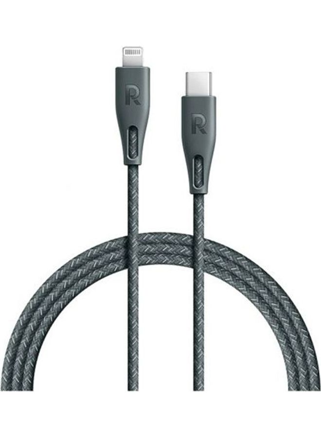 RAVPOWER Type-C To Lightning Charging Cable 2M Grey - Image 1