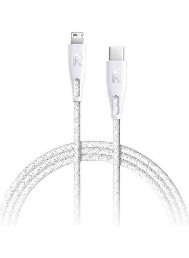 RAVPOWER MFi Certified USB C Cable With Lightning Connector 2M RPCB1018 White  - Image 1