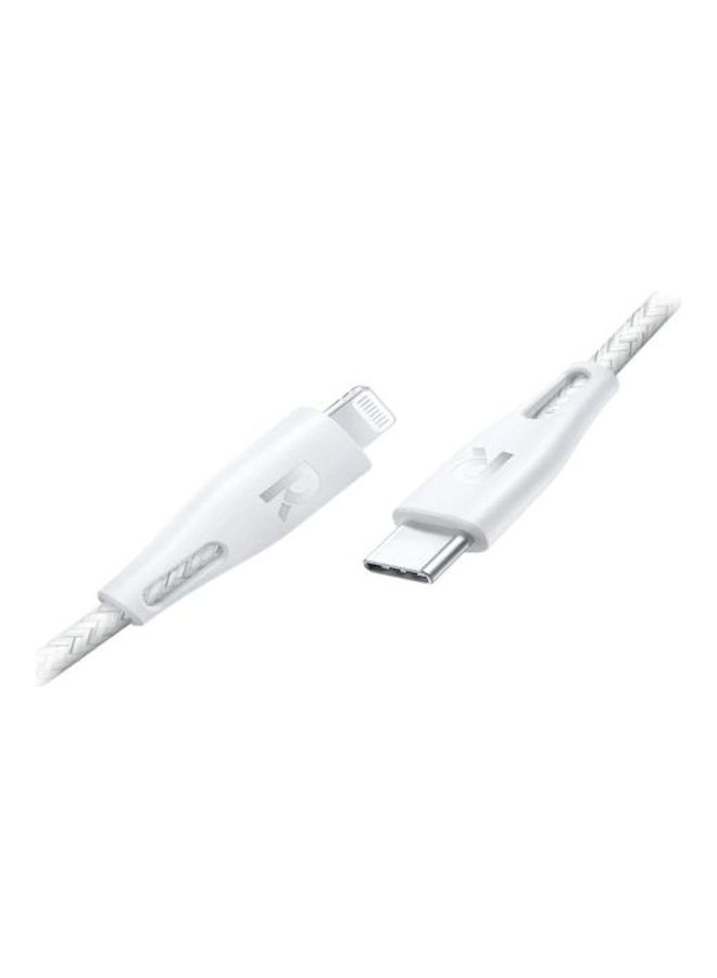 RAVPOWER MFi Certified USB C Cable With Lightning Connector 2M RPCB1018 White  - Image 2