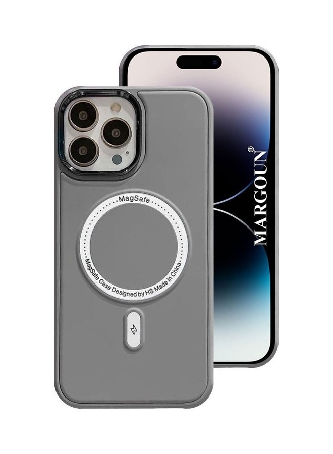 MARGOUN iPhone 14 Pro Max MagSafe Case Magnetic Cover Protective Shockproof Wireless Charging Compatible Grey - Image 1