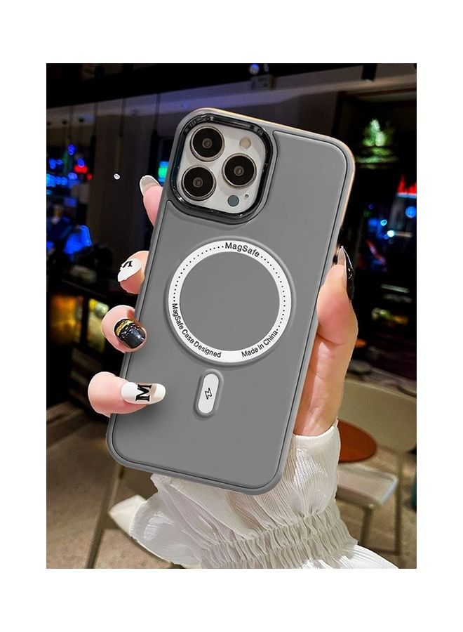 MARGOUN - iPhone 14 Pro MagSafe Case Magnetic Cover Protective Shockproof Wireless Charging Compatible Grey - Image 1