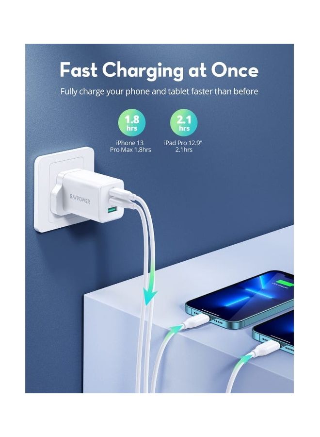 RAVPOWER Wall Charger 1A2C GaN PD 65W White  - Image 2
