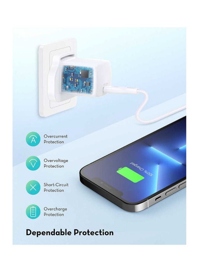 RAVPOWER Wall Charger 1C PD 20W White  - Image 5
