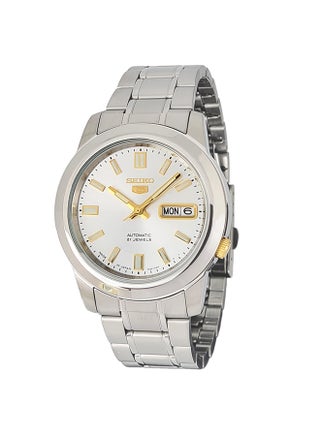 Men's Classic Round Shape Stainless Steel Analog Wrist Watch - Silver - SNKK09J1 - v1678703986/N19144285A_1