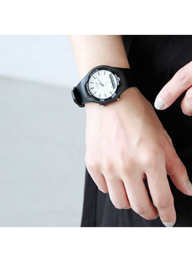 CASIO Women's Rubber Analog & Digital Wrist Watch AW-90H-7BVDF - 39 mm - Black  - Image 5