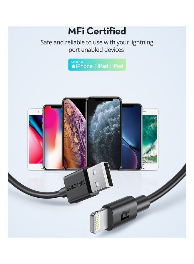 RAVPOWER Rp-Cb1014Xcb030 1M Lightning Cable Black  - Image 4