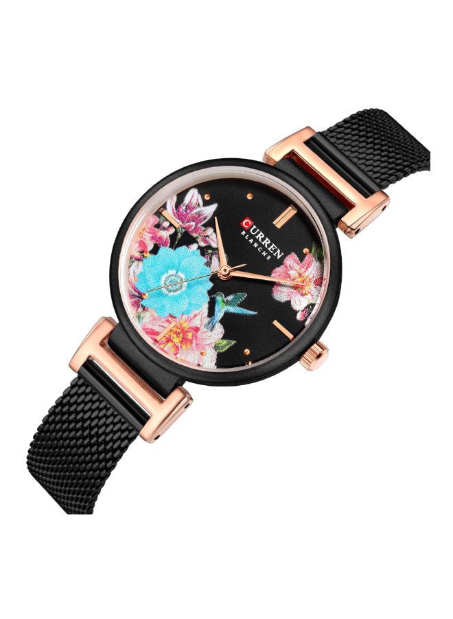 كارين ساعة يد بعقارب وسوار من الإستانلس ستيل طراز 9053 - قياس 30 مم - لون أسود للنساء - Image 2