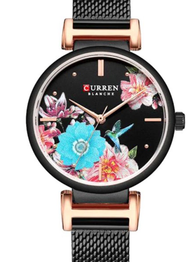 كارين ساعة يد بعقارب وسوار من الإستانلس ستيل طراز 9053 - قياس 30 مم - لون أسود للنساء - Image 5