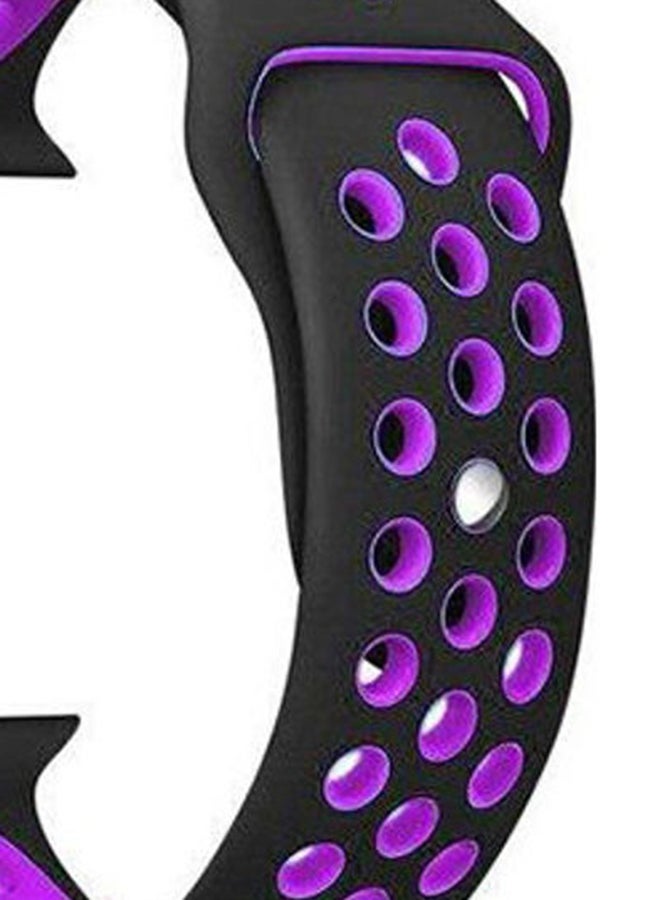 Generic - Sport Silicone Breathable Hole Replacement Strap For Apple Watch Bracelet 42Mm Black/Purple - Image 1