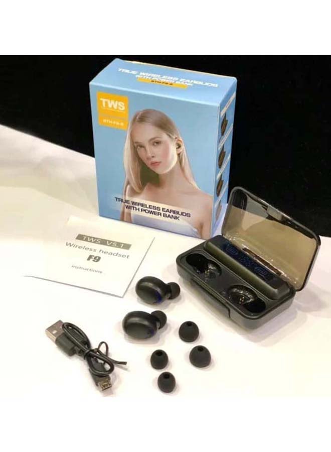 سماعة رأس تعمل بتقنية البلوتوث F9 أسود - Image 2
