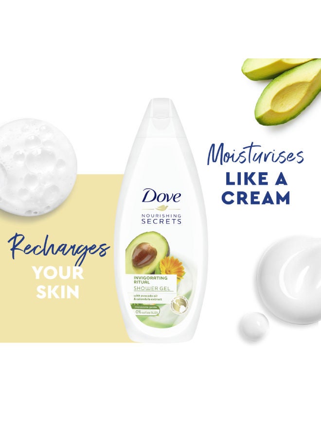 Dove Nourishing Secrets Hydrating Bodywash Made with Avocado oil & Calendula extract Naturally derived Cleansers Invigorating Ritual 500ml