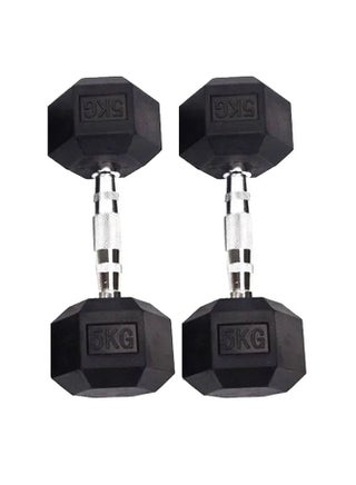 Set Of 2 Rubber Dumbbells 5kg - v1678720060/N48511222A_1