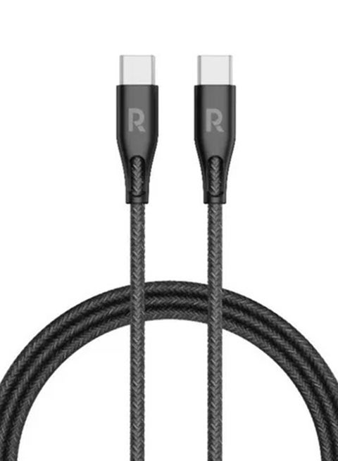 Nylon Braid Type-C To Type-C Fast Charging Cable 60W 2M Black