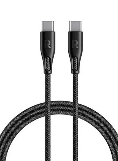 Nylon Braid Type-C To Type-C Fast Charging Cable 60W 1.2M Black
