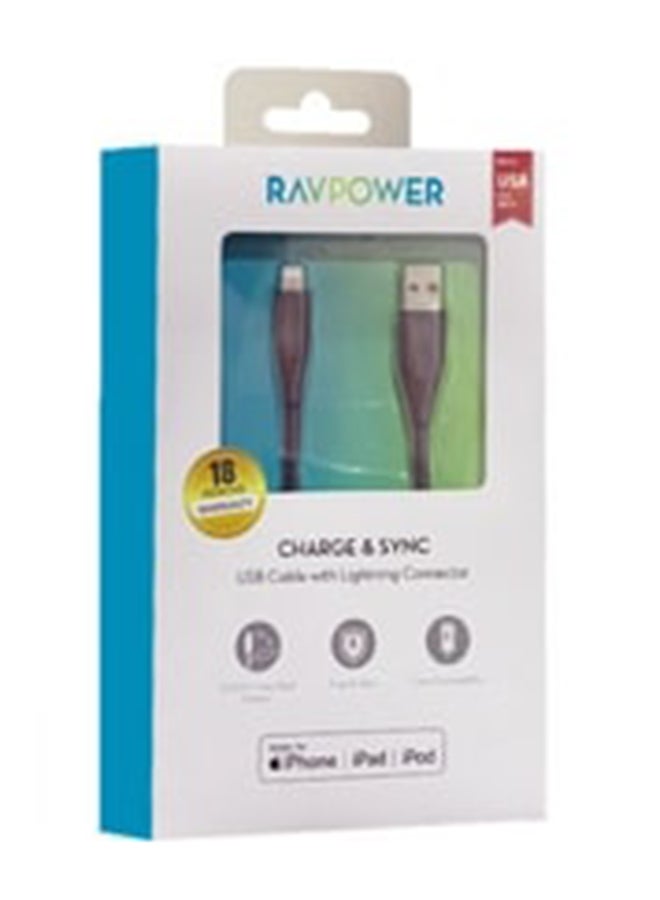 راف باور كابل شحن USB-A إلى Lightning بطول 1.2 متر - Image 3