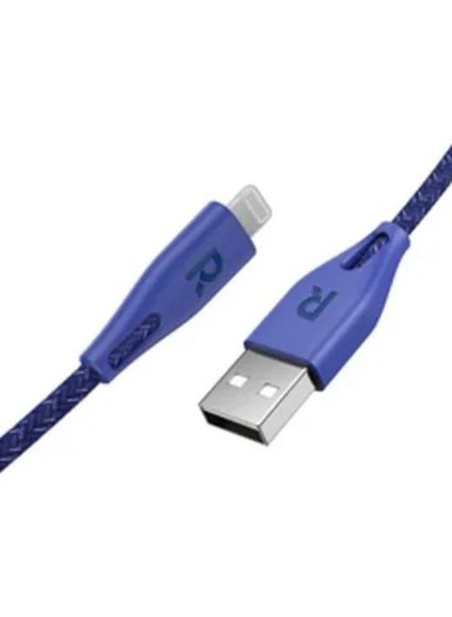 RAVPOWER MFi Certified USBA To Lightning Charging Cable 1.2M Blue - Image 2