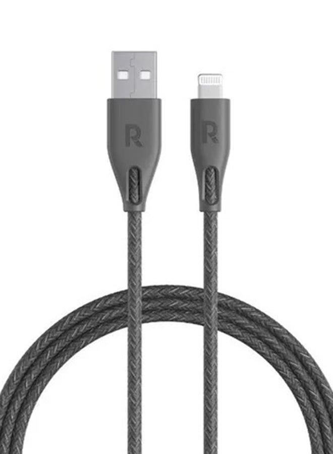 RAVPOWER MFi Certified Nylon USBA To Lightning Cable 3M Grey  - Image 1