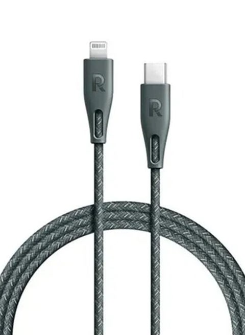 MFi Certified Nylon USBA To Lightning Cable 1.2M Grey
