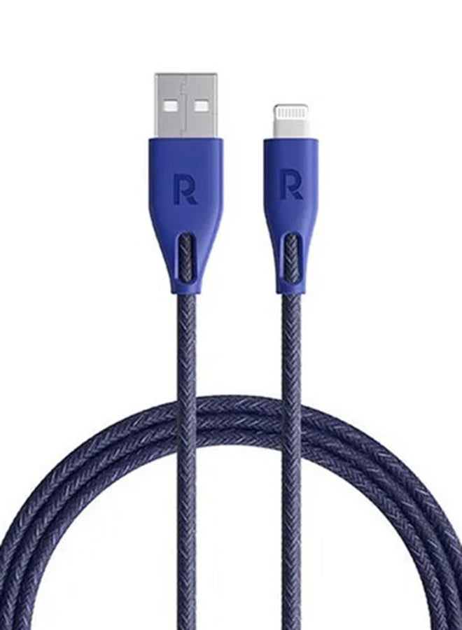 RAVPOWER MFi Certified Nylon USBA To Lightning Cable 3M Blue  - Image 1