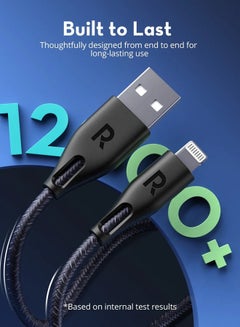 RAVPOWER MFi Certified RPCB1027 USB Cable With Lightning Connector 2M Grey  - Image 3