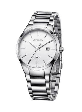 Men's Water Resistant Analog Watch 8106 - 40 mm - Silver - v1678778875/N13107902A_1