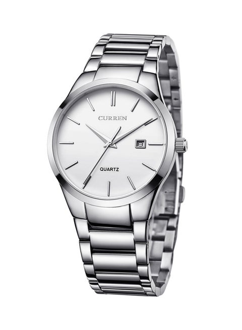 Men's Water Resistant Analog Watch 8106 - 40 mm - Silver