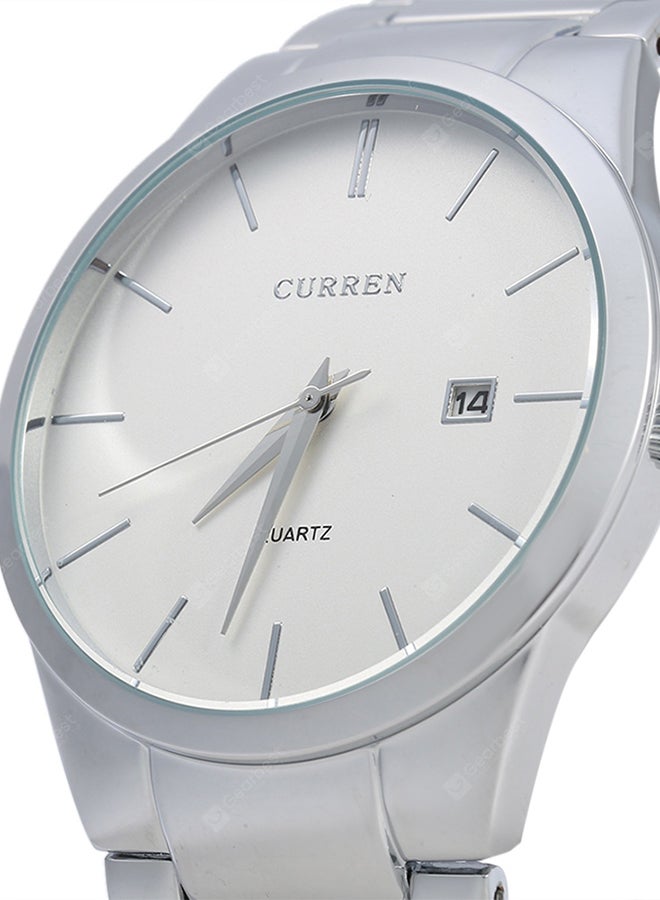 CURREN - Men's Water Resistant Analog Watch 8106 - 40 mm - Silver - Image 1