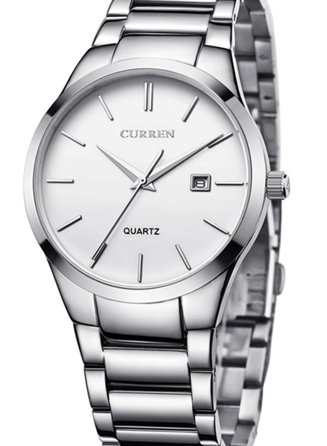 CURREN - Men's Water Resistant Analog Watch 8106 - 40 mm - Silver - Image 1
