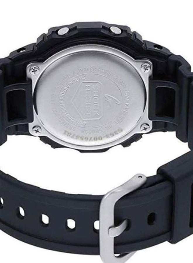 ساعة يد رقمية مربعة الشكل بسوار من الراتنج مقاس 49 مم - لون أسود - طراز DW-5600BB-1DR للرجال