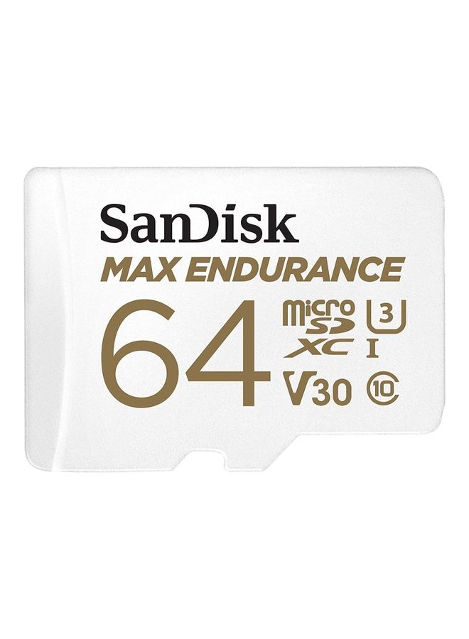 Sandisk MAX ENDURANCE microSDXC Card With Adapter For Home Security Cameras And Dash Cams 64 GB  - Image 1