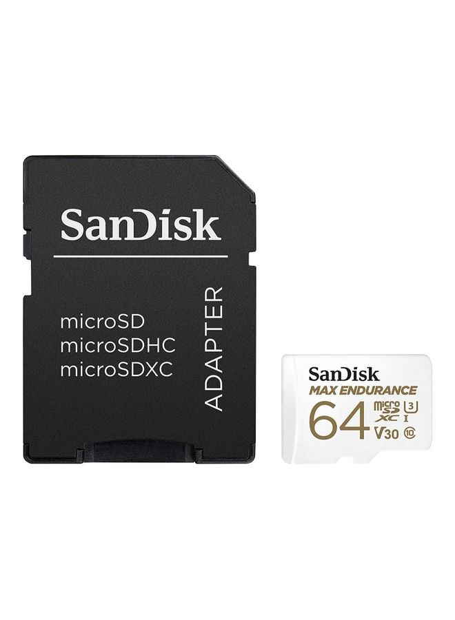 Sandisk MAX ENDURANCE microSDXC Card With Adapter For Home Security Cameras And Dash Cams 64 GB  - Image 4