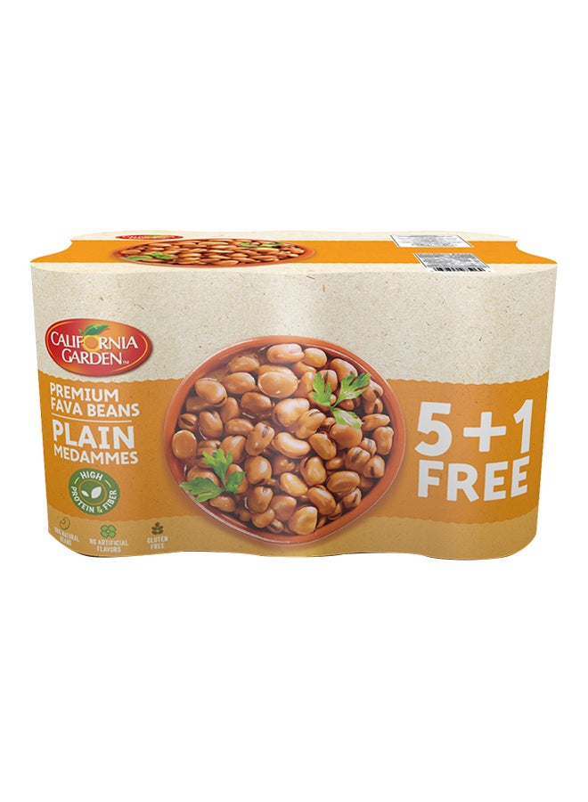 California Garden Premium Fava Plain Medammes Beans 450grams Pack of 6  - Image 1