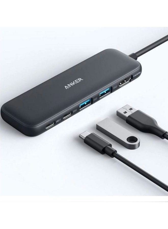 Anker - USB C Hub, 332 USB-C Hub (5-in-1) with 4K HDMI Display, 5Gbps Data Port and 2 USB-A Ports for MacBook Pro, Air, Dell XPS, Lenovo Thinkpad, HP Laptops More Black - Image 1