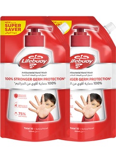 Lifebuoy Antibacterial Liquid Soap And Hand Wash Total 10 Refill Pouch Pack Of 2 Multicolour 1Liters  - Image 1