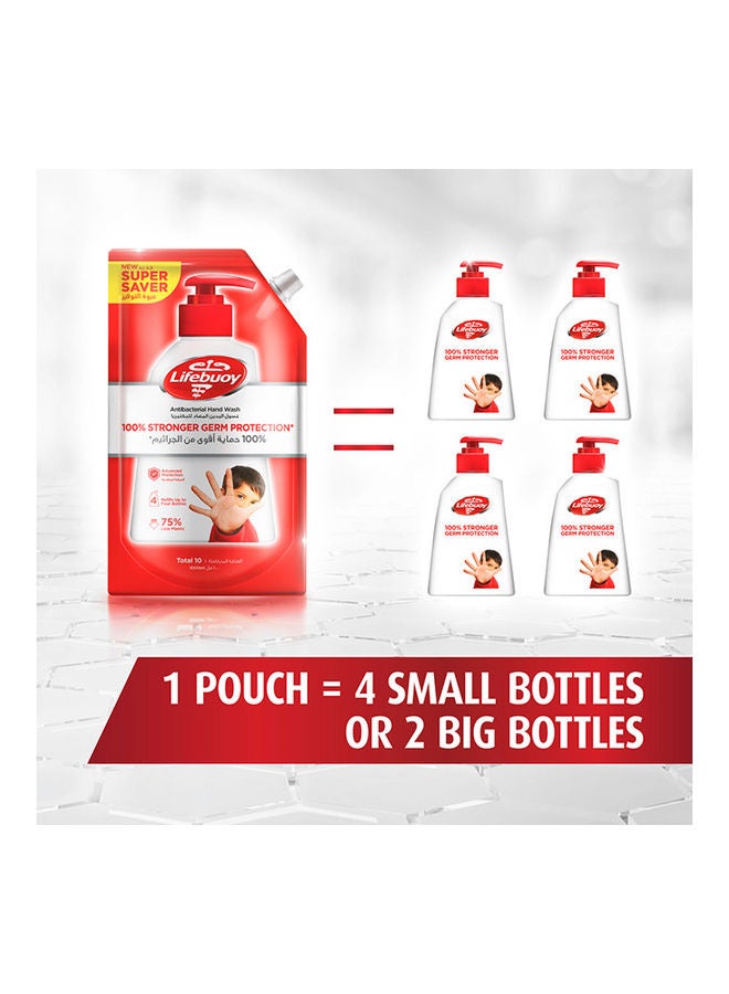 Lifebuoy Antibacterial Liquid Soap And Hand Wash Total 10 Refill Pouch Pack Of 2 Multicolour 1Liters - Image 4