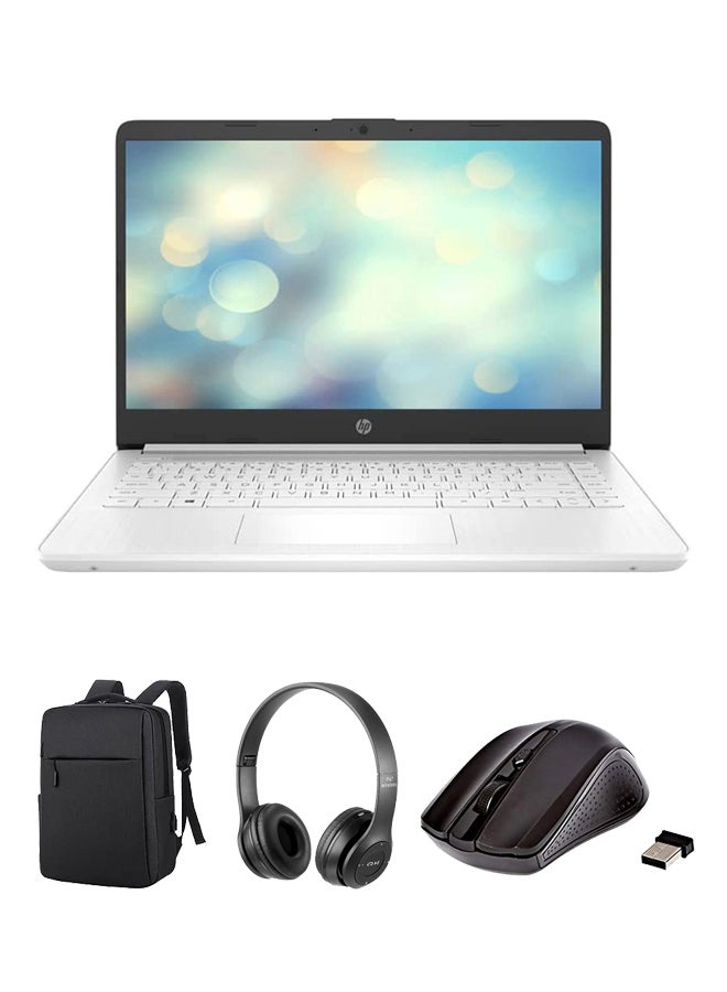 HP (Upgraded Version) 2023 Newest 14 Laptop With 14-Inch Display, Core i5-1235U 12th Generation Processor/16GB RAM/1TB SSD/Intel Iris XE Graphics/Windows11 With Laptop Bag + Wireless Mouse + BT Headphone English snow white English snow white - Image 1