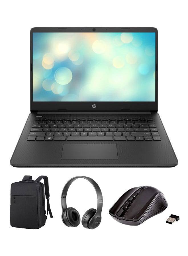 HP 2023 Newest 14 Laptop With 14-Inch Display, Core i7-1165G7 12th Generation Processor/16GB RAM/1TB SSD/Intel Iris XE Graphics/Windows 11 With Laptop Bag + Wireless Mouse + BT Headphone English black - Image 1