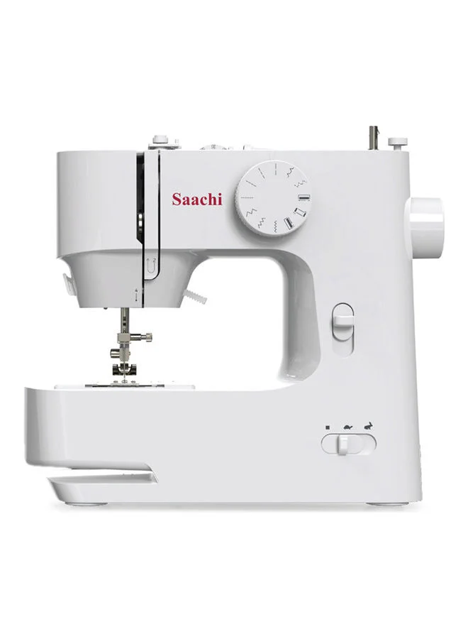 Saachi Portable Sewing Machine with LED Sewing Light, Rotating Hook, Reverse Sewing and 12 Built-in Stitches NL-SM-8101-WH white