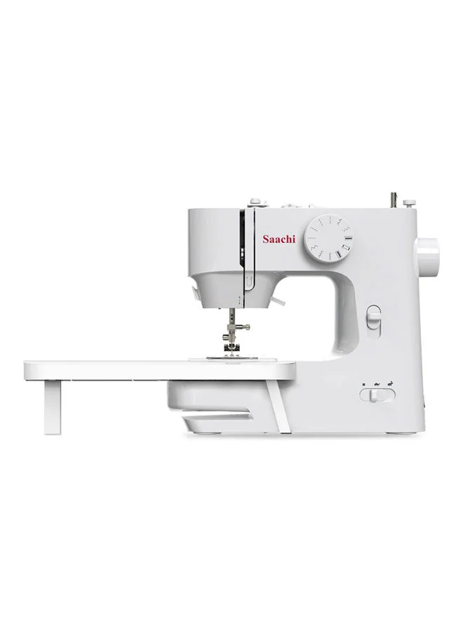 Saachi Portable Sewing Machine with LED Sewing Light, Rotating Hook, Reverse Sewing and 12 Built-in Stitches NL-SM-8101-WH white