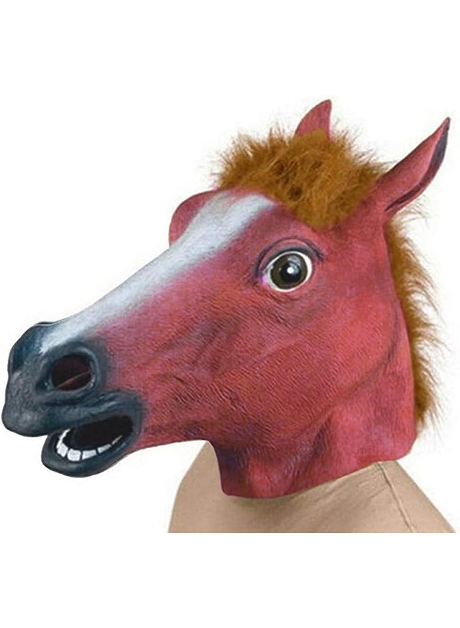 QiaoKai - Latex Realistic Fur Authentic Detail Entertaining Themed Party Horse Head Mask - Image 1