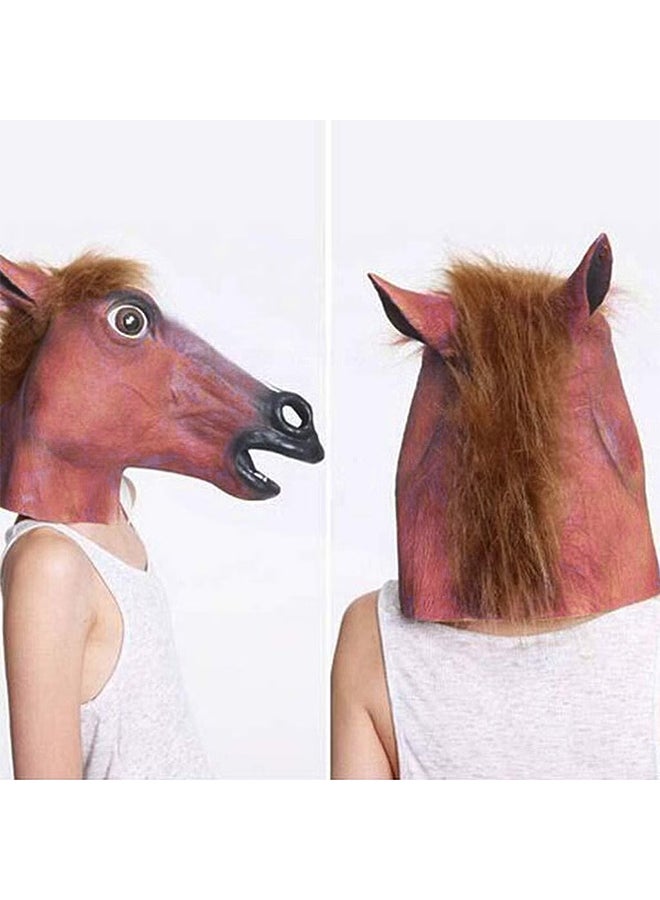 QiaoKai - Latex Realistic Fur Authentic Detail Entertaining Themed Party Horse Head Mask - Image 1