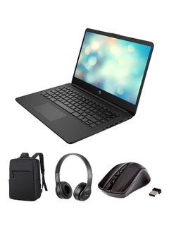 2023 Newest 14 Laptop With 14-Inch Display, Core i5-1235U 12th Generation Processor/16GB RAM/1TB SSD/Intel Iris XE Graphics/Windows11/International Version With Laptop Bag + Wireless Mouse + BT Headphone English black