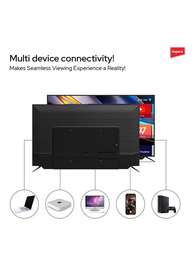 Impex - 65 Inch 4K Ultra HD Smart Android LED TV, Built-in Soundbar, A+ Grade Panel, Mirror Cast, HDMI\USB\Wi-Fi Input, Netflix, YouTube, Disney+, Apple TV+, Starz Play Arabia IX65UHDS Black - Image 1