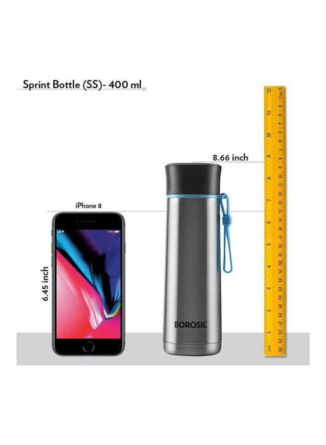 Borosil Vaccum Sprint Bottle Steel Silver - Image 3