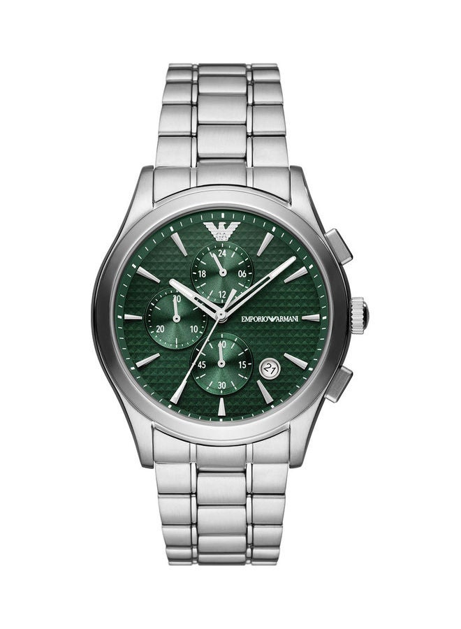 امبوريو ارماني ساعة يد كرونوغراف دائرية الشكل من الستانلس ستيل - AR11529 - 42 ملم - Image 1