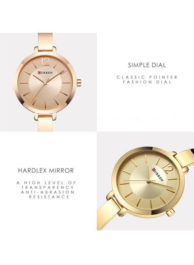 CURREN Women's Water Resistant Alloy Analog Watch 9012 - 36 mm - Gold  - Image 3