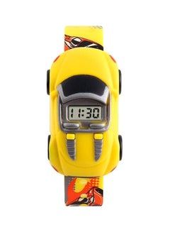 Boys' Car Shape Digital Watch 1241 - 28 mm - Yellow