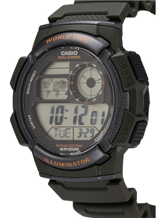 CASIO Men's Silicone Digital Watch AE-1000W-3AVDF - 44 mm - Black - Image 2