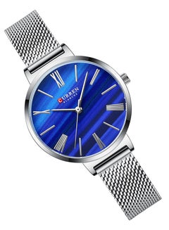 CURREN Women's Elegant Waterproof Stainless Steel Mesh BAnd Quartz Watch 9076 - 32 mm - Silver  - Image 5