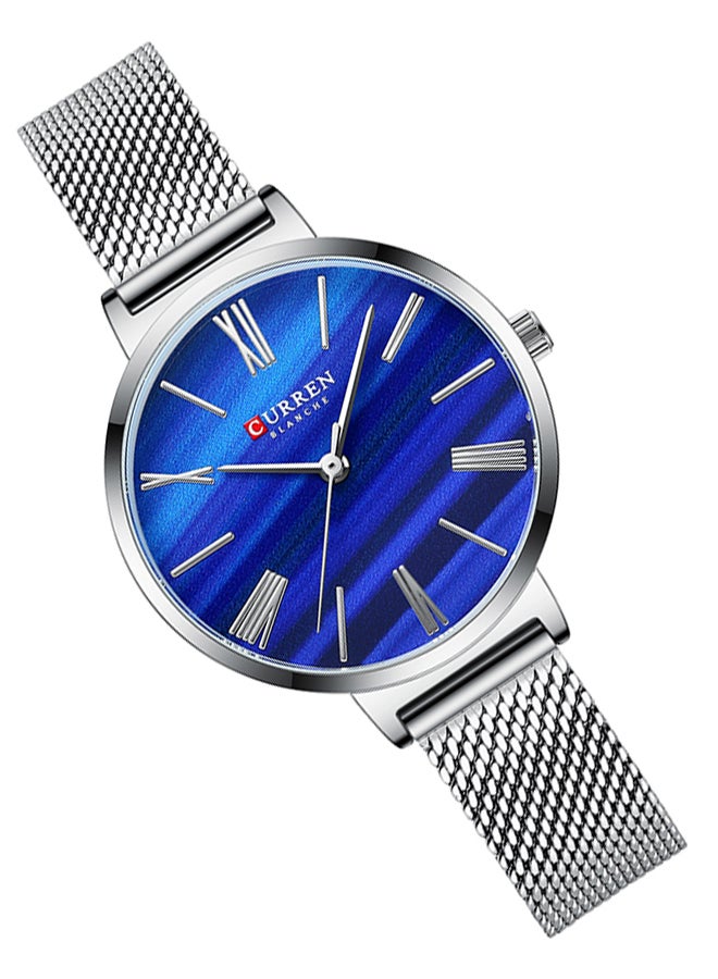 CURREN Women's Elegant Waterproof Stainless Steel Mesh BAnd Quartz Watch 9076 - 32 mm - Silver  - Image 5